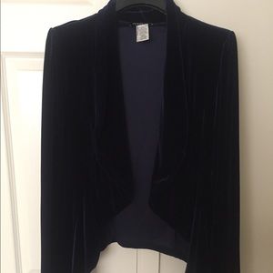 Navy Blue Velvet Blazer